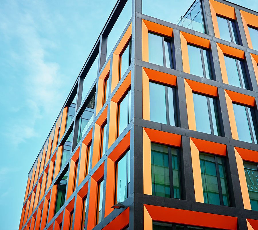 modern office building with windows 9H9JBT8